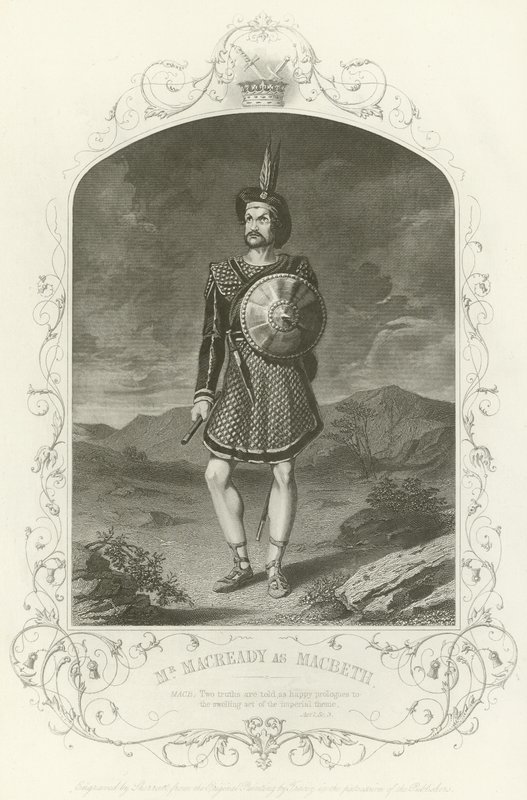 El Sr. Macready como Macbeth, Acto I, escena iii de Joseph Kenny Meadows