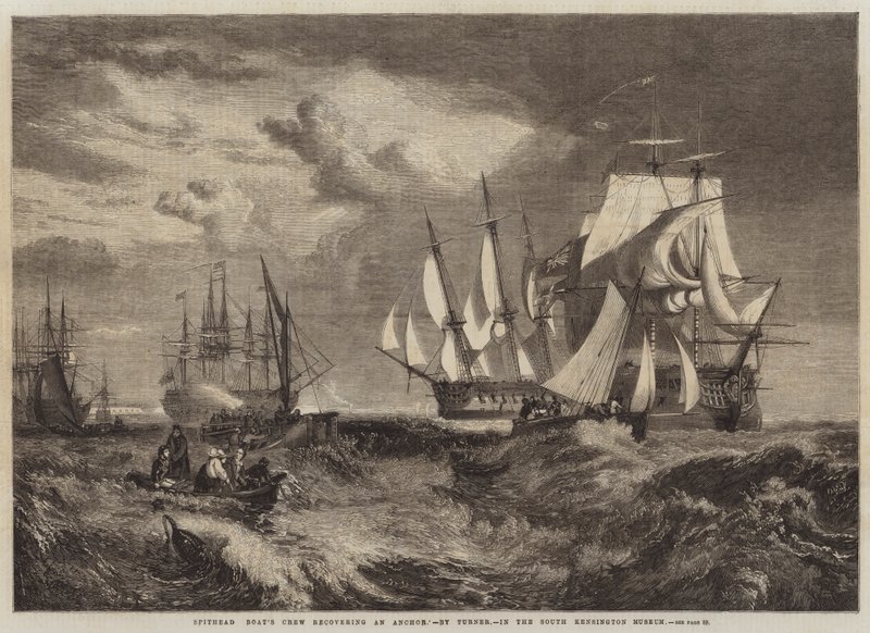 Tripulación del barco de Spithead recuperando un ancla de Joseph Mallord William Turner