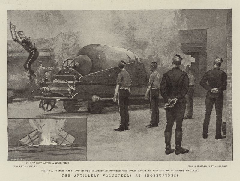 Los voluntarios de artillería en Shoeburyness de Joseph Nash