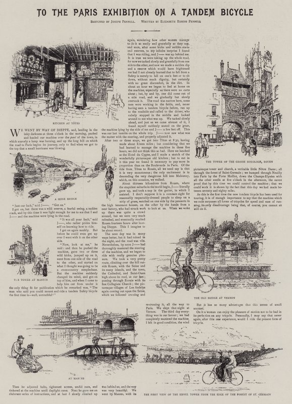 A la Exposición de París en una bicicleta tándem de Joseph Pennell