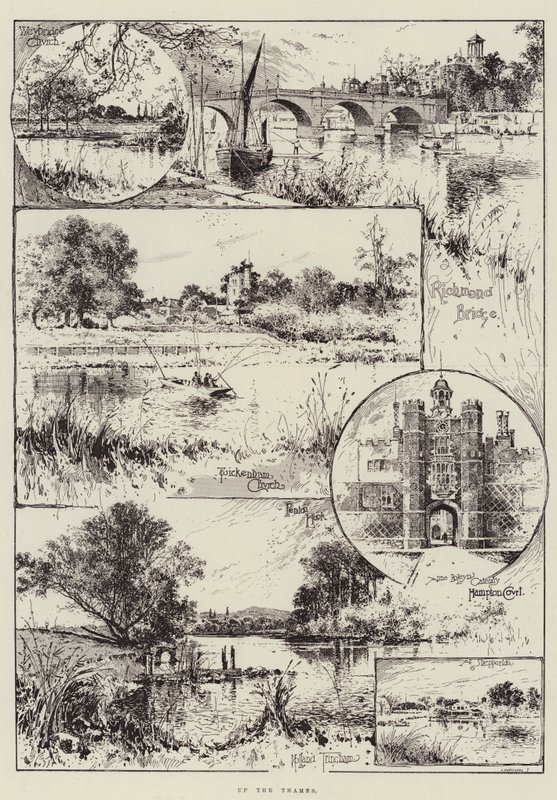 Río arriba en el Támesis de Joseph Holland Tringham
