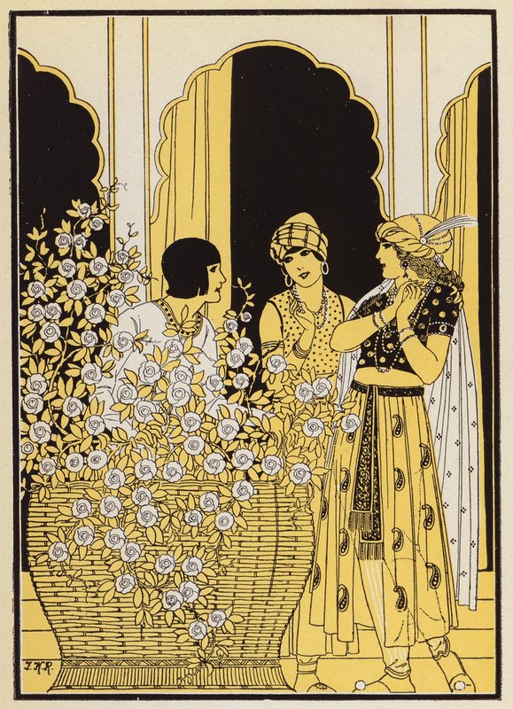 Floire y Blancheflor (litografía en color) de Joseph Kuhn Regnier