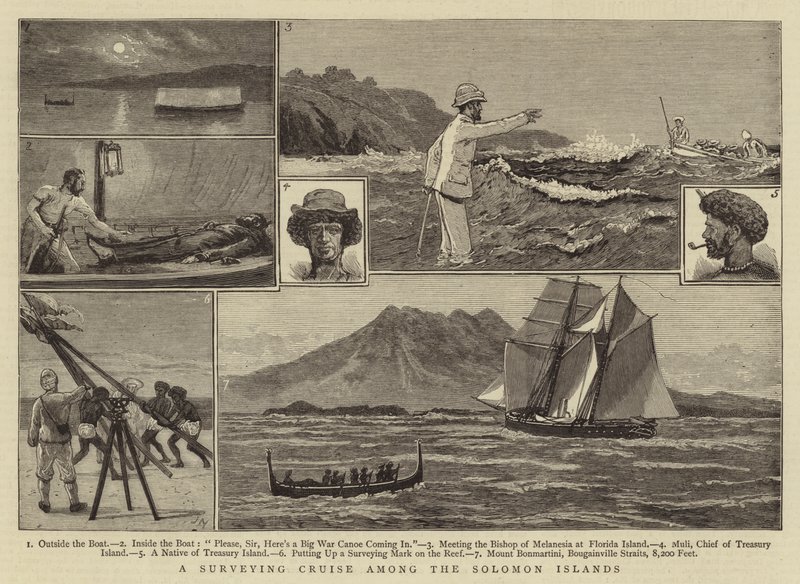 Un crucero de reconocimiento entre las Islas Salomón de Joseph Nash
