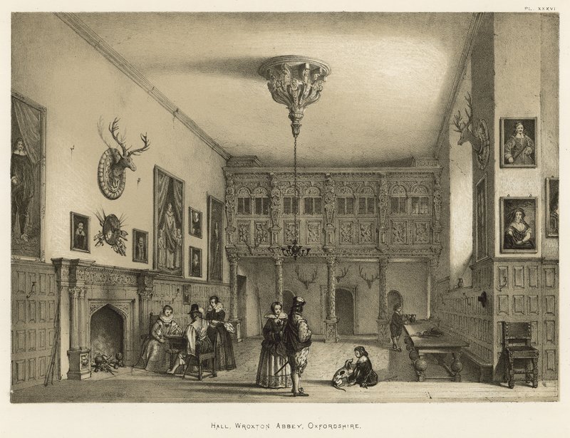 Salón, Abadía de Wroxton, Oxfordshire de Joseph Nash