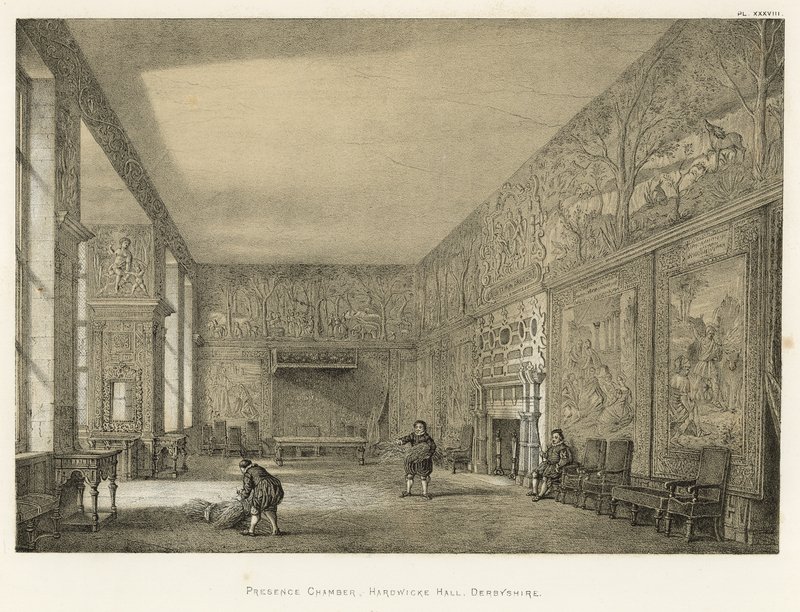 Cámara de presencia, Hardwicke Hall, Derbyshire de Joseph Nash