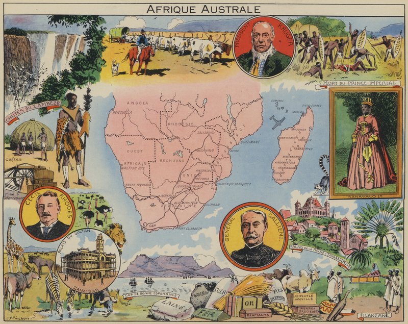 África Austral (litografía en color) de Joseph Porphyre Pinchon