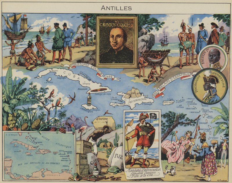 Antillas (litografía en color) de Joseph Porphyre Pinchon