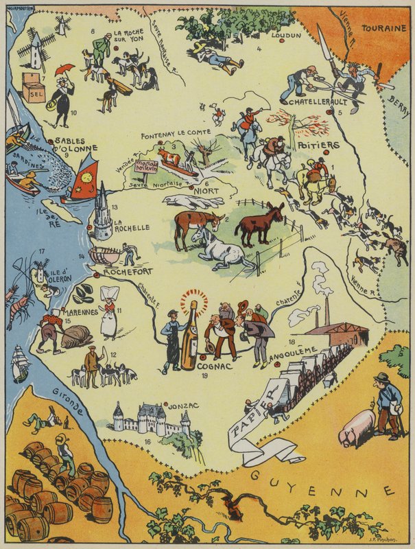 Aunis Et Saintonge-Angoumois-Poitou (litografía en color) de Joseph Porphyre Pinchon