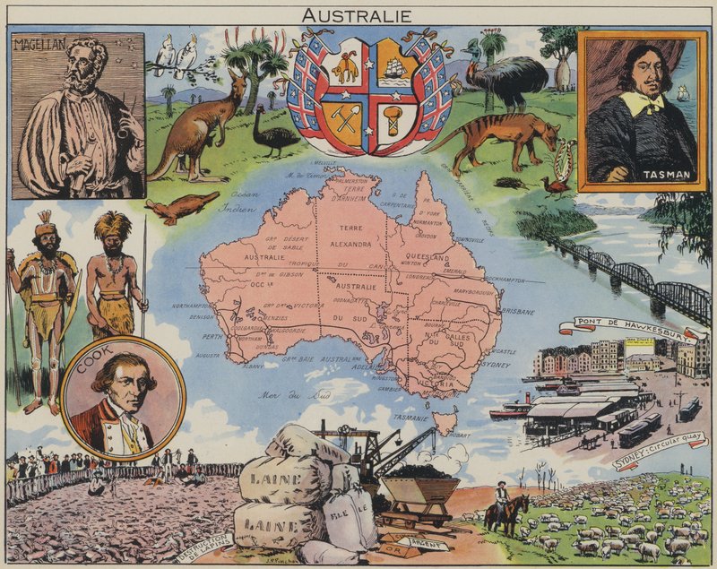 Australia (litografía en color) de Joseph Porphyre Pinchon