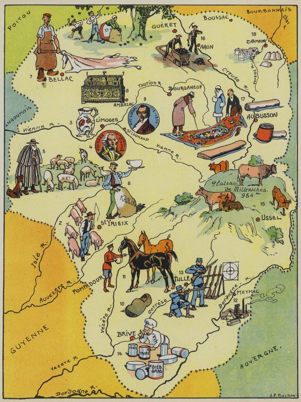 Marche-Limousin (litografía en color) de Joseph Porphyre Pinchon