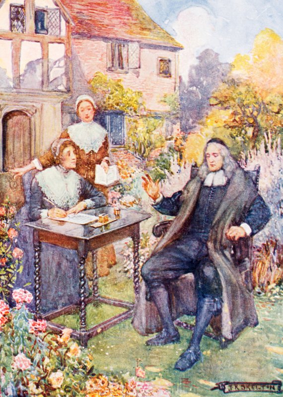 John Milton en su jardín de Joseph Ratcliffe Skelton