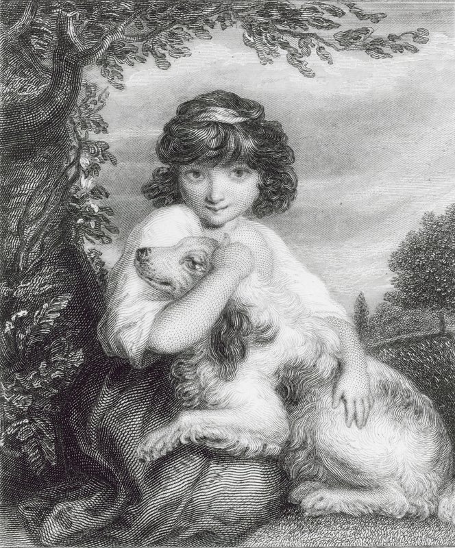 Ámame, ama a mi perro (grabado) de Joshua (after) Reynolds