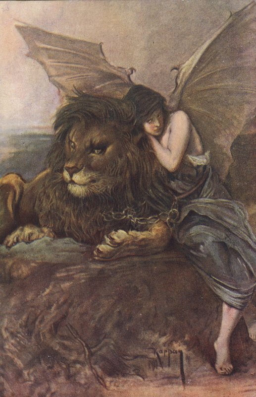 León y mujer alada de Joszi Arpad Koppay