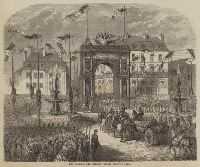 El Emperador y la Emperatriz pasando por Caen de Jules Gaildrau