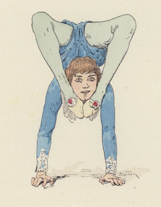 Gimnasta femenina (litografía en color) de Jules Arsene (after) Garnier