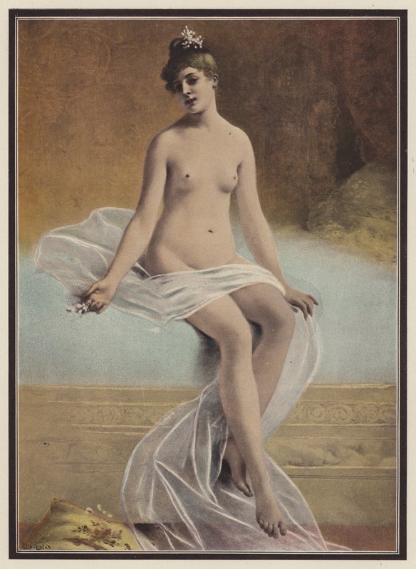 Fragilidad (litografia en color) de Jules Frederic Ballavoine