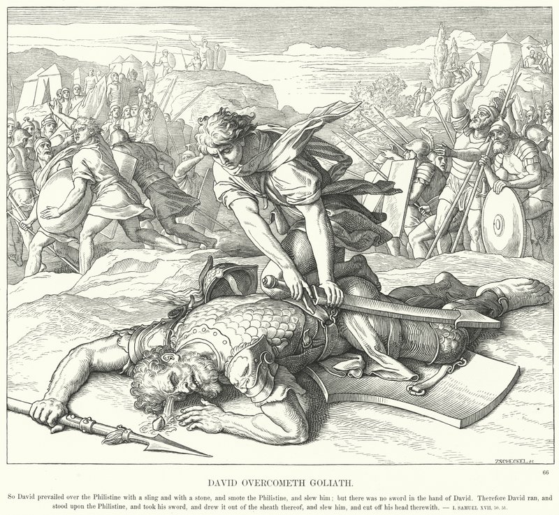 David vence a Goliat de Julius Schnorr von Carolsfeld