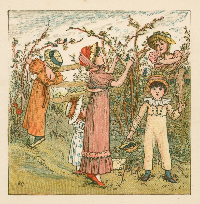 Recogiendo moras de Kate Greenaway
