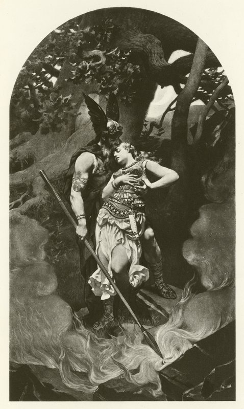 Wotan se despide de Brunhild (grabado) de Konrad Dielitz