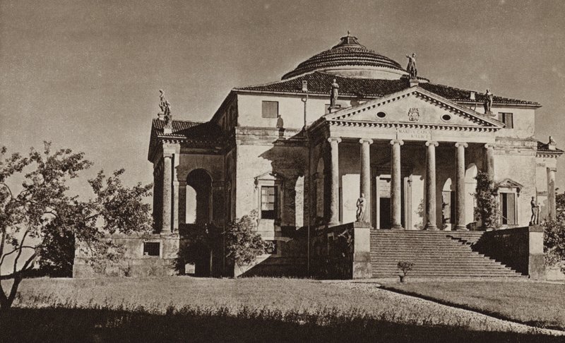 Italia: Vicenza, Villa Rotonda (foto en blanco y negro) de Kurt Hielscher