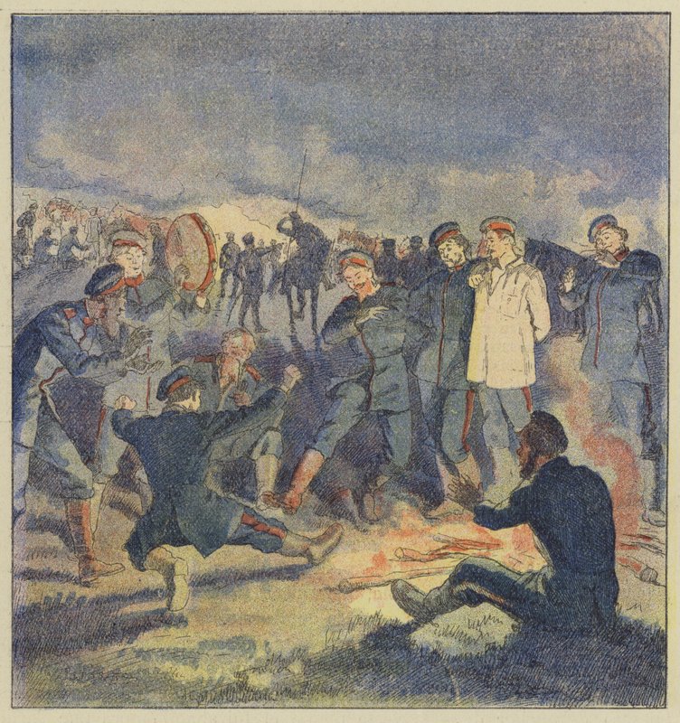 Caballería rusa en bivouac de L. Malespine