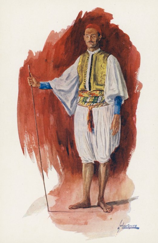 Pueblo de Egipto: Correr Sais (litografía en color) de Lance Thackeray
