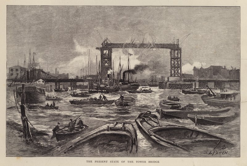 Puente de la Torre en construcción, Londres de Leonard Patten