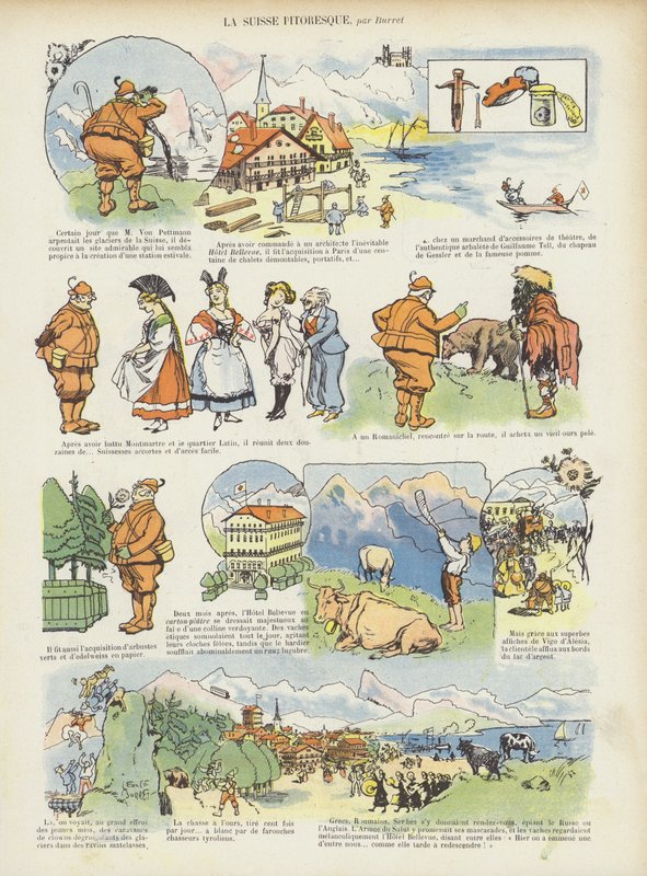 Suiza pintoresca. Ilustración para Le Rire de Leonce Burret