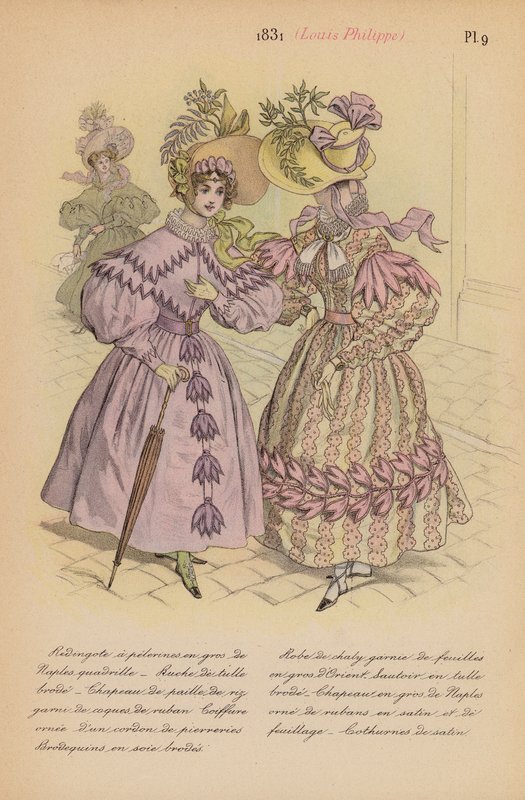 Moda francesa: 1831, Louis-Philippe (litografía en color) de Louis Colas