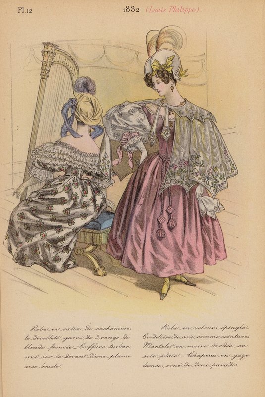 Moda francesa: 1832, Louis-Philippe (litografía en color) de Louis Colas