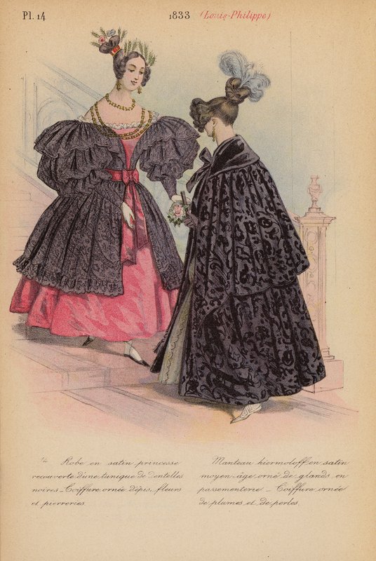 Moda francesa: 1833, Louis-Philippe (litografía en color) de Louis Colas