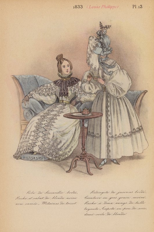 Moda francesa: 1833, Louis-Philippe (litografía en color) de Louis Colas