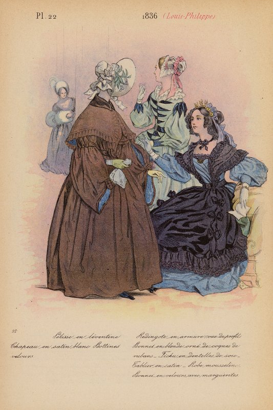 Moda francesa: 1836, Louis-Philippe (litografía en color) de Louis Colas
