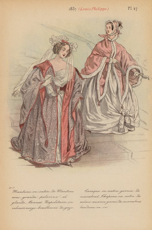 Moda francesa: 1837, Louis-Philippe (litografía en color) de Louis Colas