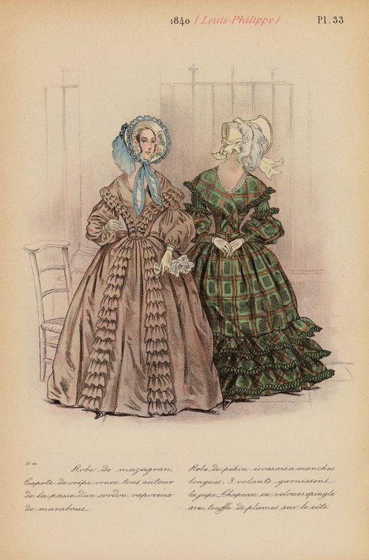 Moda francesa: 1840, Louis-Philippe (litografía en color) de Louis Colas