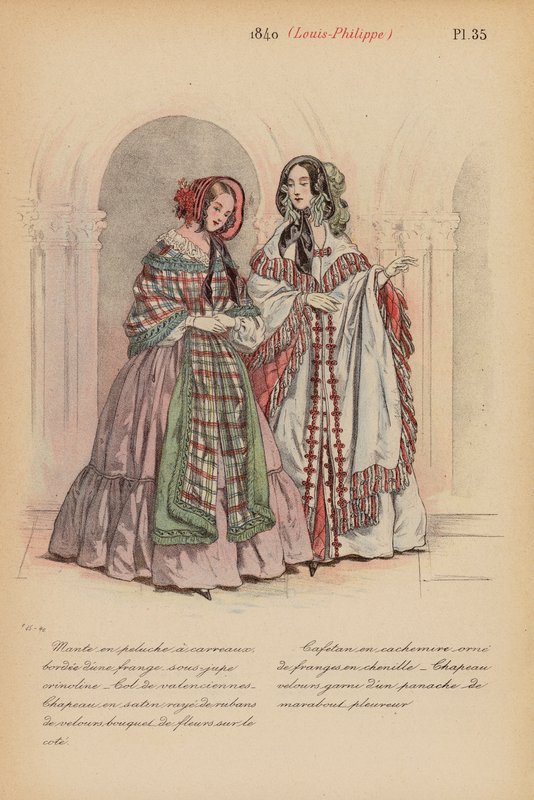 Moda francesa: 1840, Louis-Philippe (litografía en color) de Louis Colas