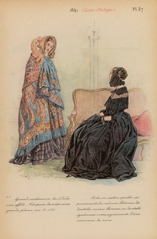 Moda francesa: 1841, Louis-Philippe (litografía en color) de Louis Colas