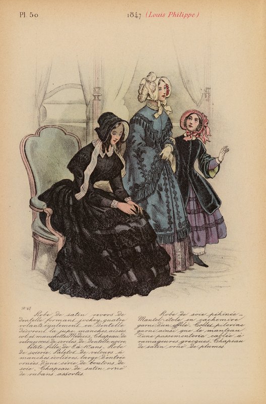 Moda francesa: 1847, Louis-Philippe (litografía en color) de Louis Colas