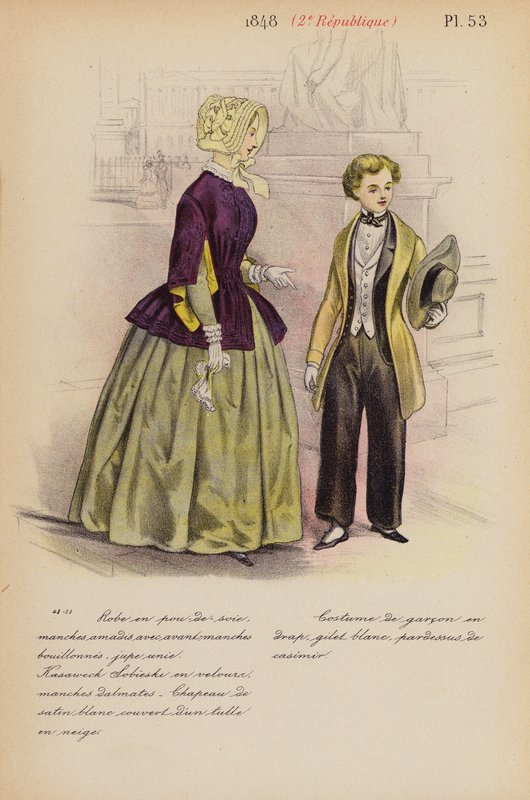 La moda francesa: 1848, 2e Republique (litografía en color) de Louis Colas