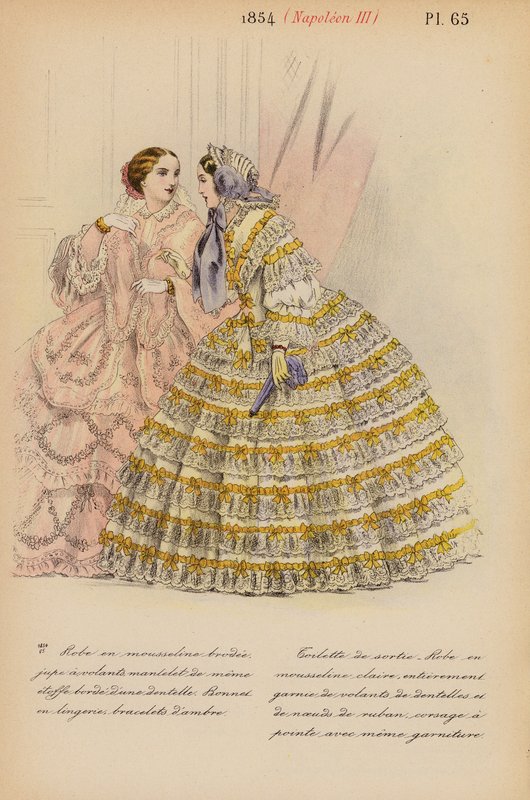 Moda francesa: 1854, Napoleón III (litografía en color) de Louis Colas