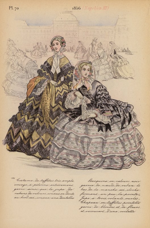 Moda francesa: 1856, Napoleón III (litografía en color) de Louis Colas