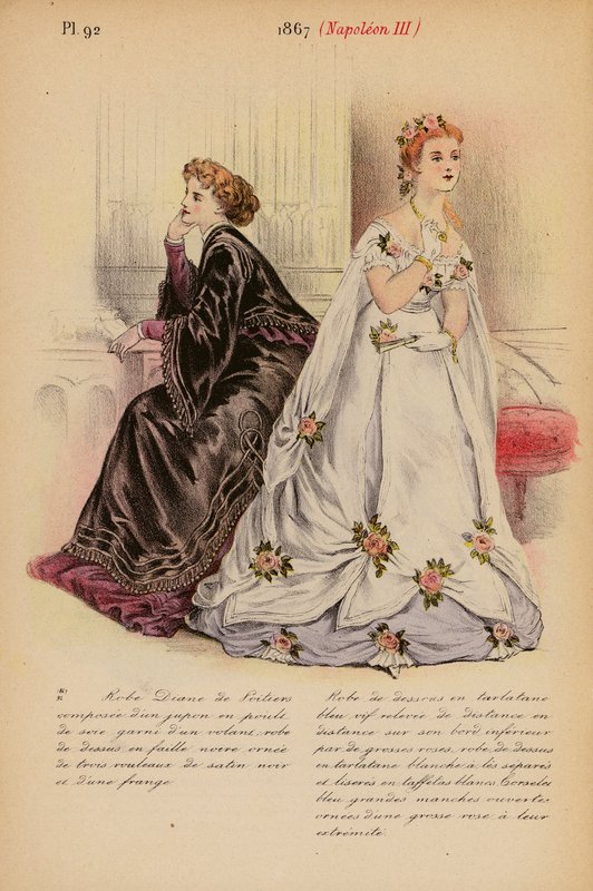 Moda francesa: 1867, Napoleón III (litografía en color) de Louis Colas