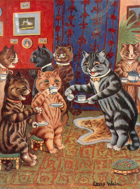 Tomando té de Louis Wain