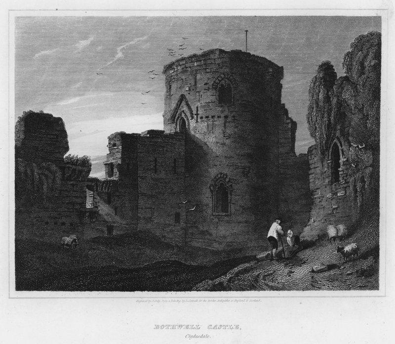 Castillo de Bothwell, Clydesdale (grabado) de Luke (after) Clennell