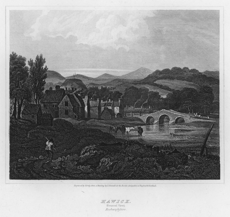 Vista general de Hawick, Roxburghshire de Luke (after) Clennell