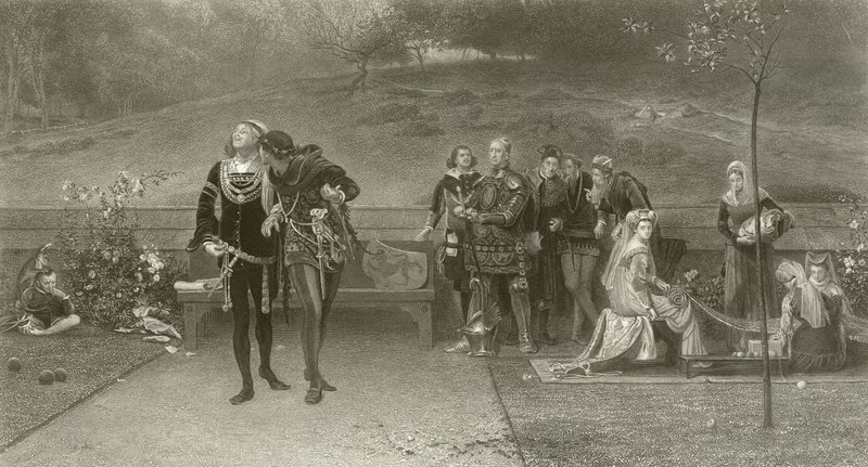 Eduardo II y Piers Gaveston de Marcus Stone