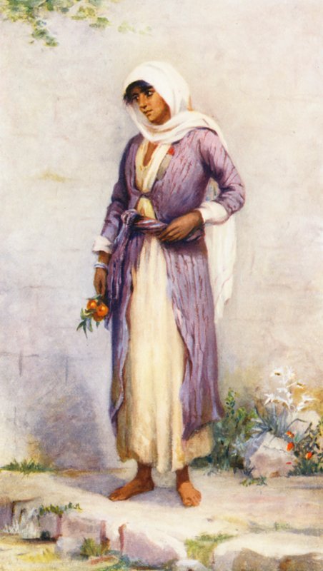 Una mujer drusa (litografía en color) de Margaret Thomas