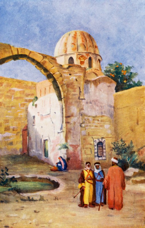 Tumba de Saladino, exterior (litografía en color) de Margaret Thomas