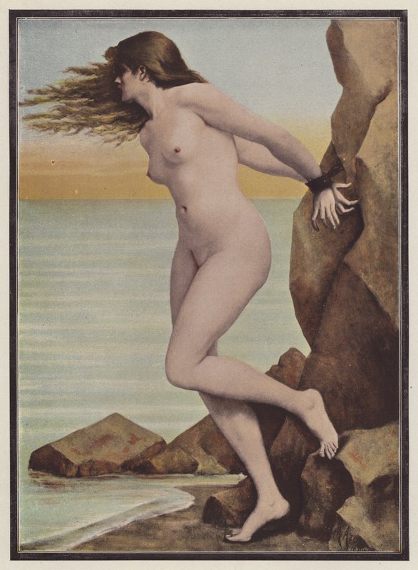 Andrómeda (litografía en color) de Marguerite Arosa
