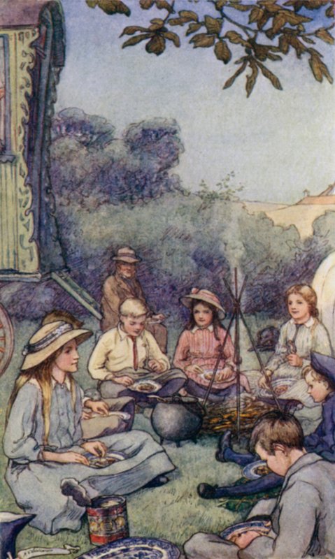 Escena de The Slowcoach, por Edward Verrall Lucas de Mary V. Wheelhouse